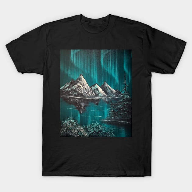 Blue Green Northern Lights T-Shirt by J&S mason